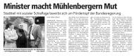 NP: Minister macht Mühlenbergern Mut